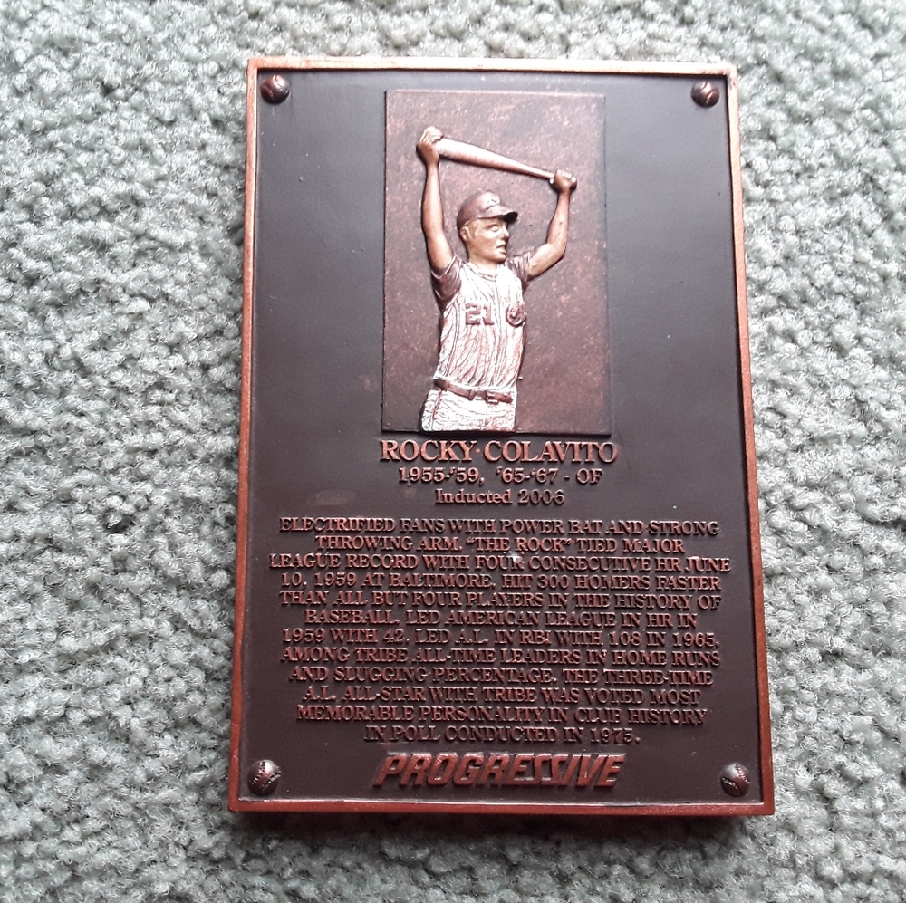 Cleveland Indians Rocky Colavito Hall of Fame Mini Placque